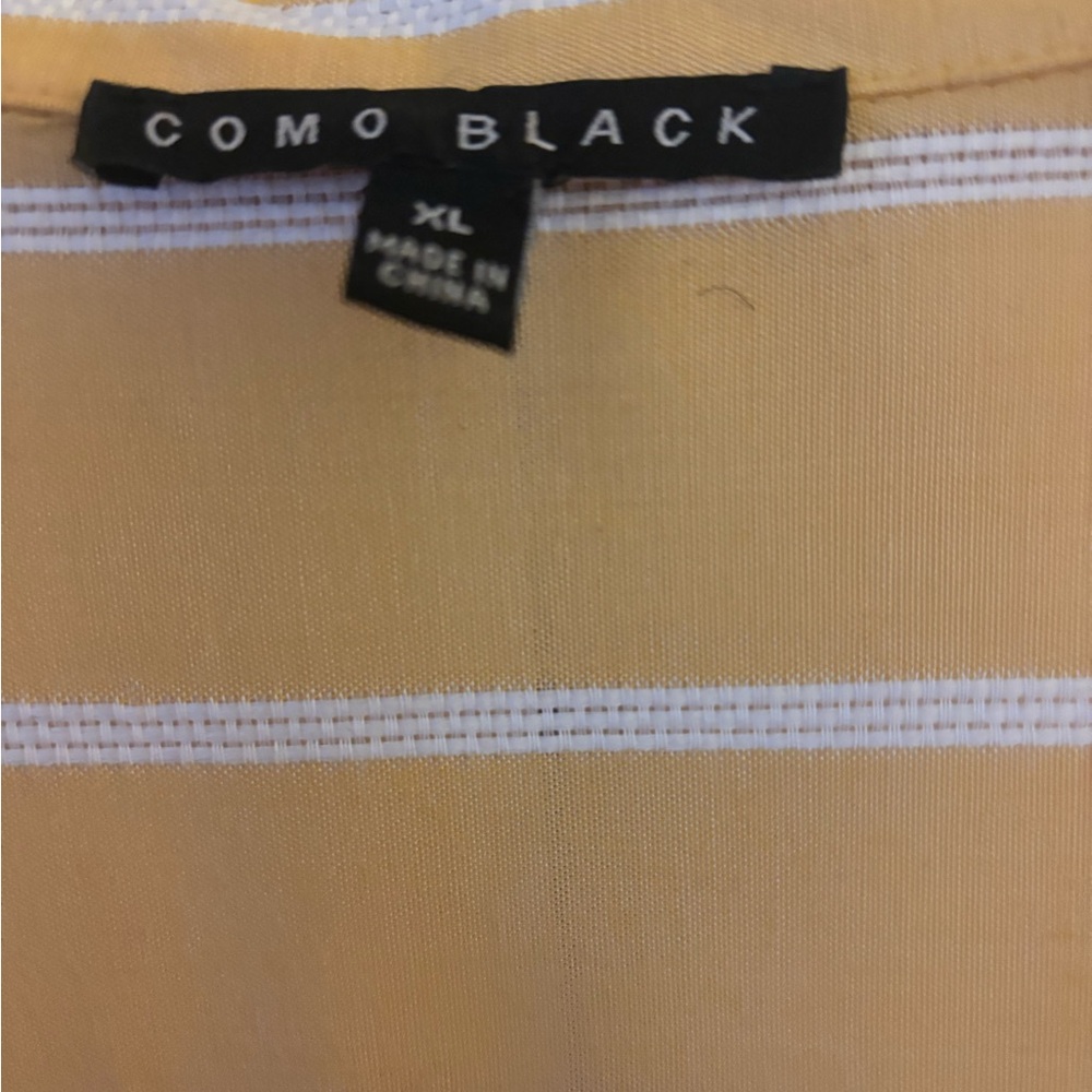 Como Black Yellow and White Striped Top